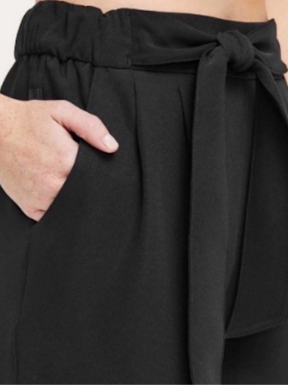 Lululemon NOIR Pant Black Wide Leg Tie Front Trousers Relaxed Fit - Picture 7 of 12